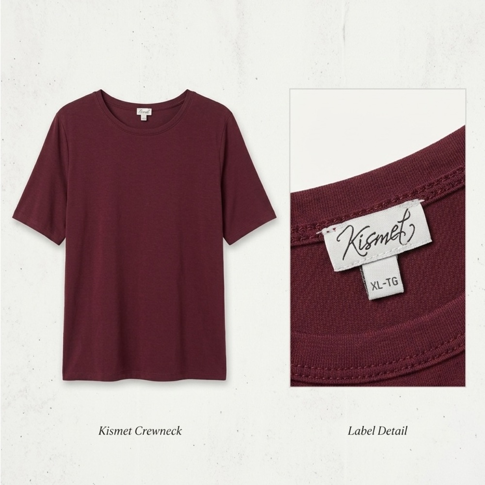Kismet Short-Sleeve Crewneck Tee — Deep Wine